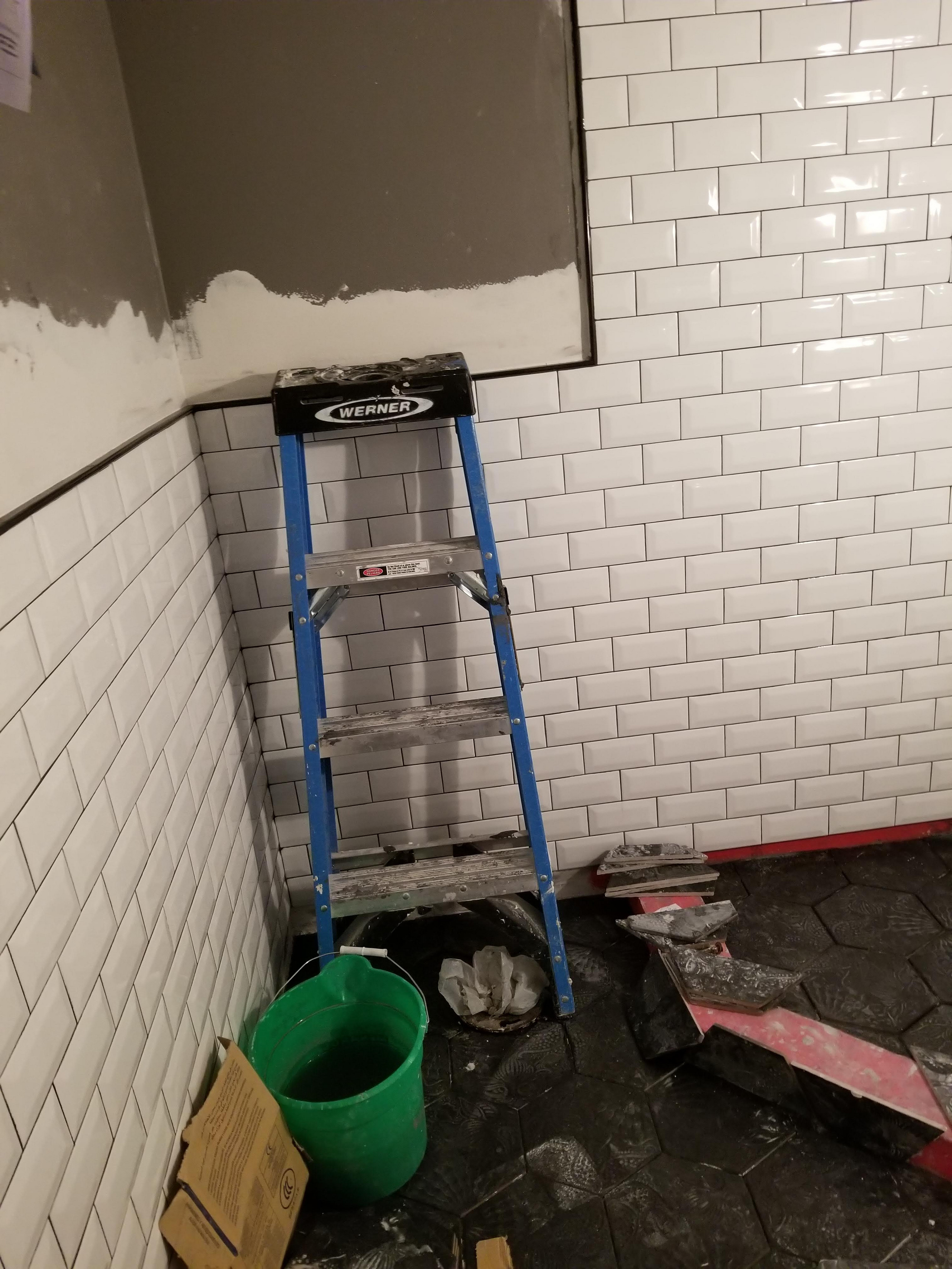 black and  withe  space saver  shower