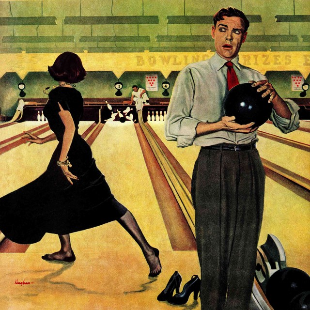 "Bowling Strike" Painting Print on Canvas by Hughes