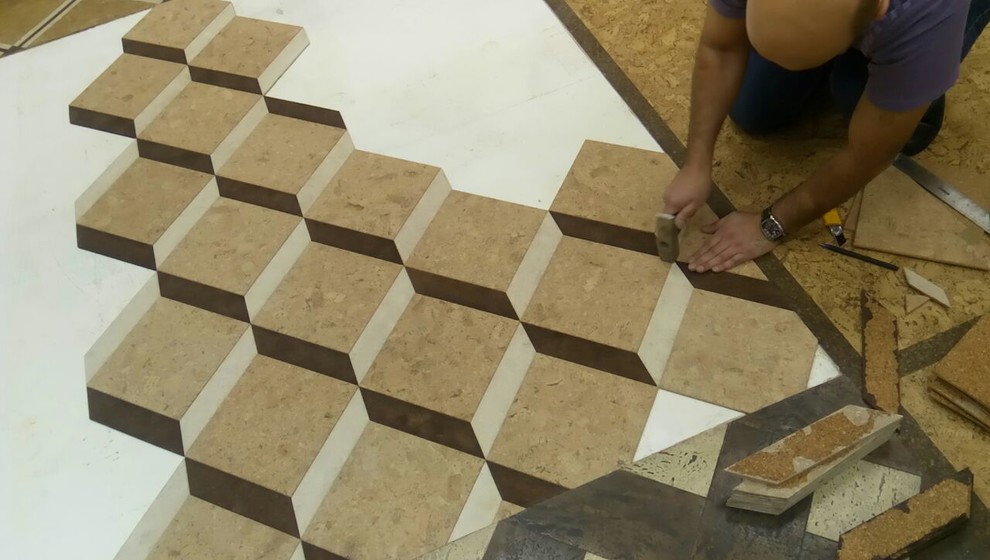 Процесс создания пробкового модуля.