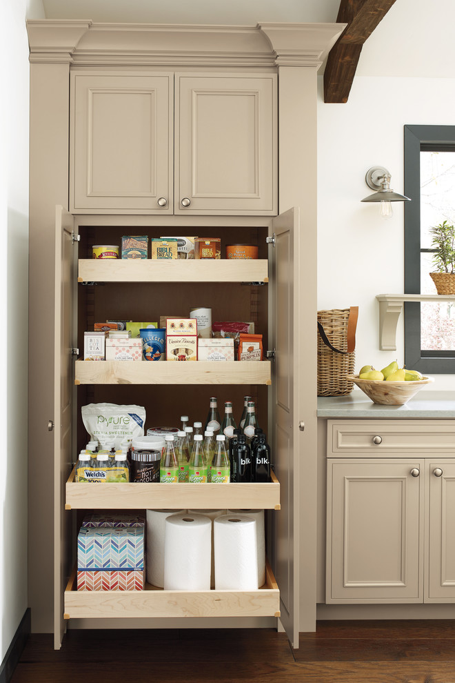Design ideas for a transitional kitchen pantry in Other.