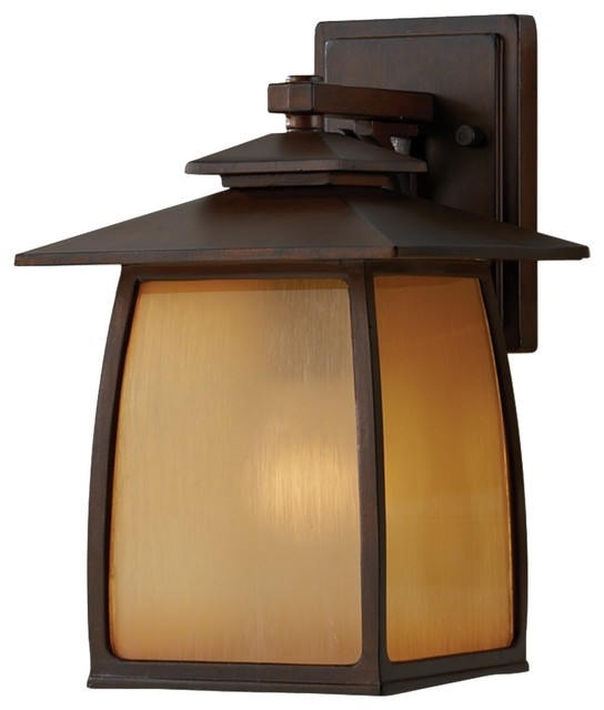 Wright House Sorrel Brown Outdoor Wall Light Fixture - Width 7.8 Inches