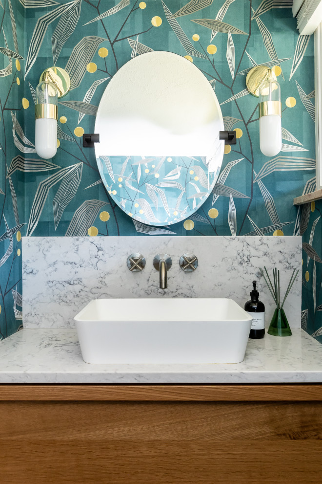 Example of a 1960s powder room design in Salt Lake City