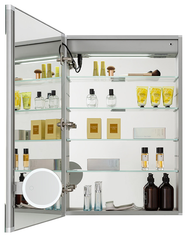 LED Lighted Medicine Defogger Flip Out Makeup Mirror Electrical