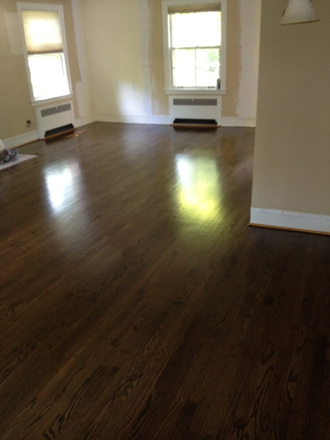 Red Oak Wood Floors With Jacobean Stain Traditional Chicago