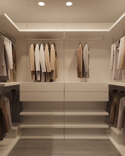 Современная  квартира в серо-белый тонах