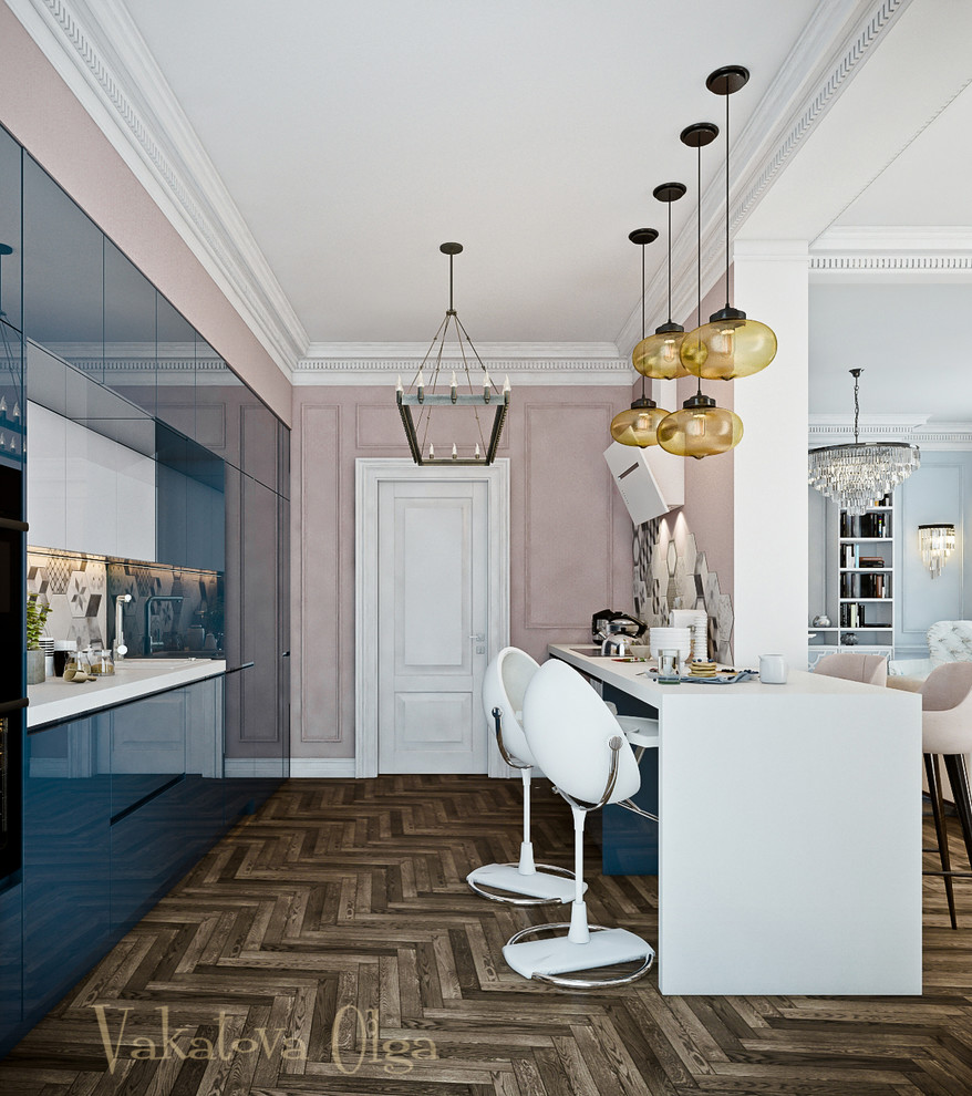 Интерьер   дома с панорамными окнами.