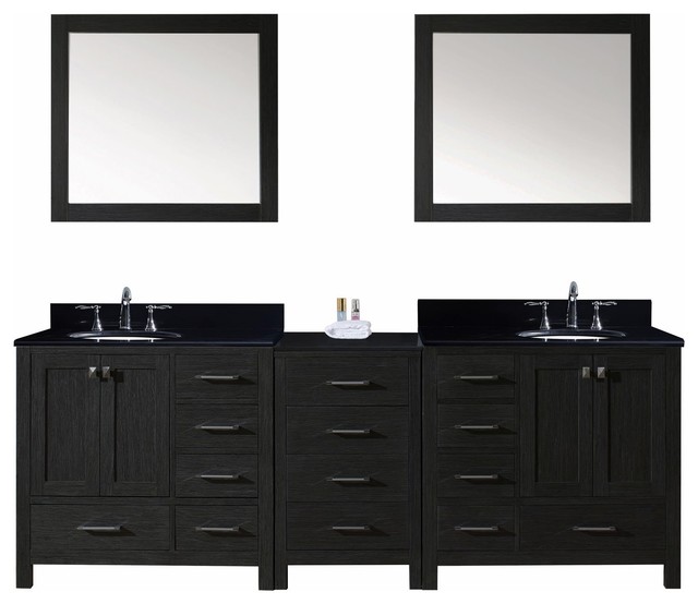 Virtu Usa Caroline Premium 92 Double Bathroom Vanity In Zebra Gray Virtu Usa Caroline Premium 92 Double Bathroom Vanity In Zebra Gray