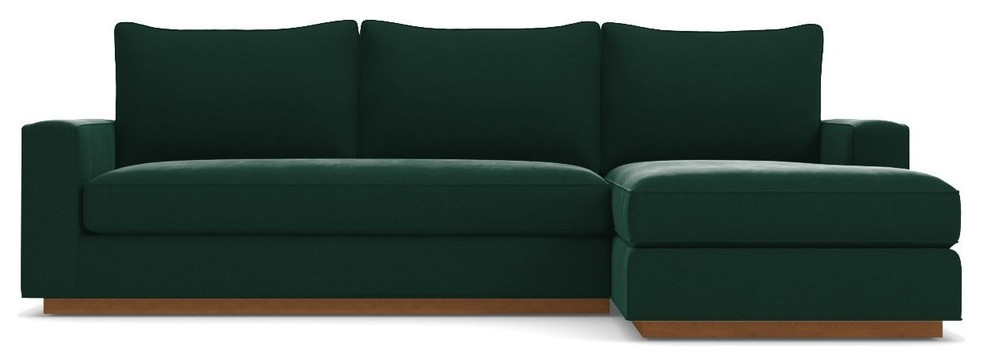 Apt2B Harper 2-Piece Sectional Sofa, Evergreen Velvet, Chaise on Right