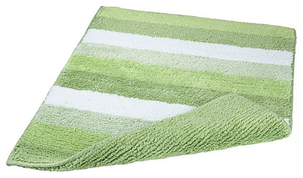 Fern Green Unique Reversible Cotton Bathroom Rug, Summer Contemporary