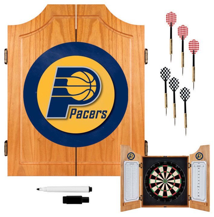Indiana Pacers NBA Wood Dart Cabinet Set