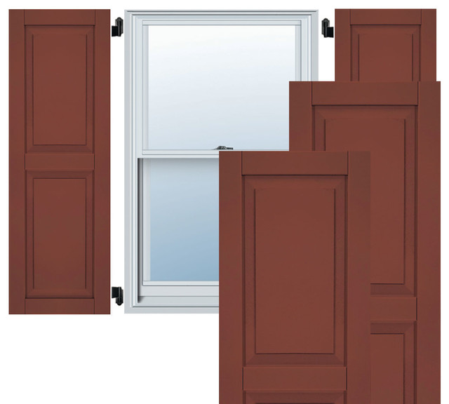 15" x 58" Exterior Composite Wood Raised Panel Shutters, Black