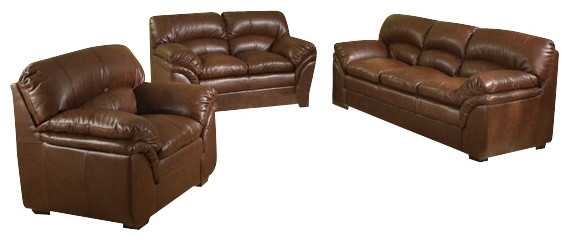 Joyce Brown Bonded Leather Sofa and Love Seat Set