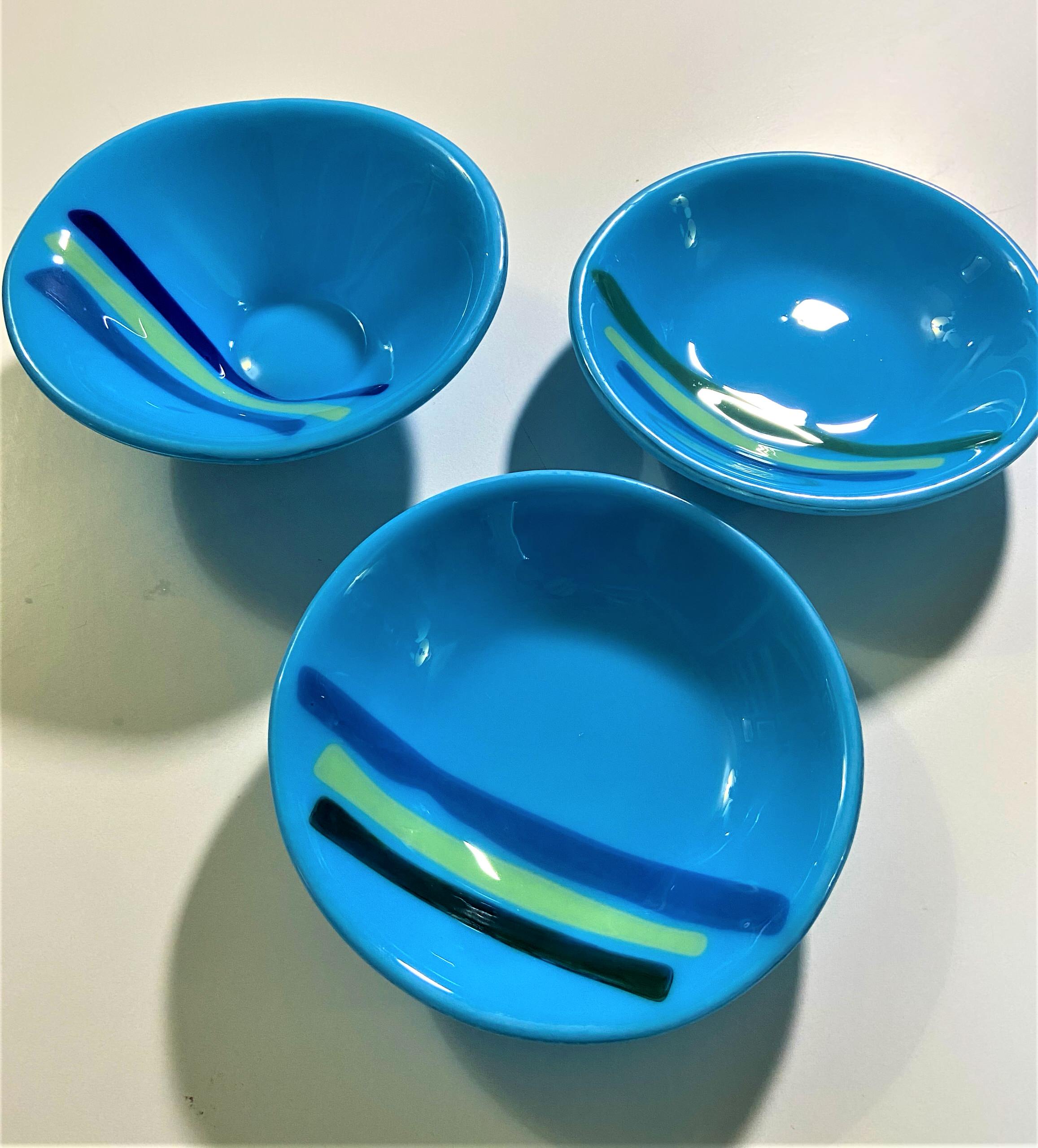 6" Blue Contemporary shallow bowls and deep bowl  - set or separately