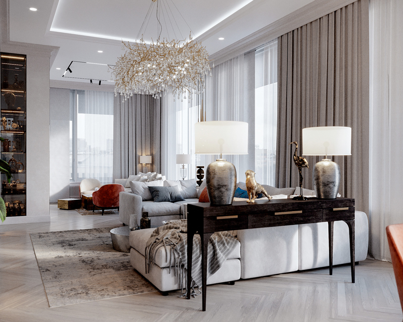 Кухня гостиная в пентхаусе