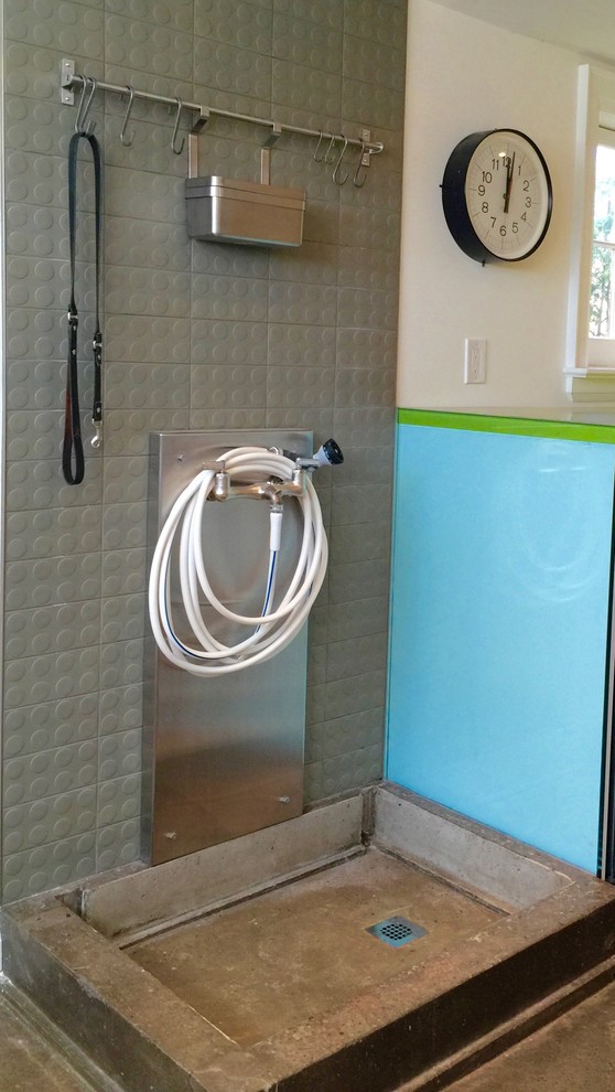 Lime Laundry Room With Dog Wash Station