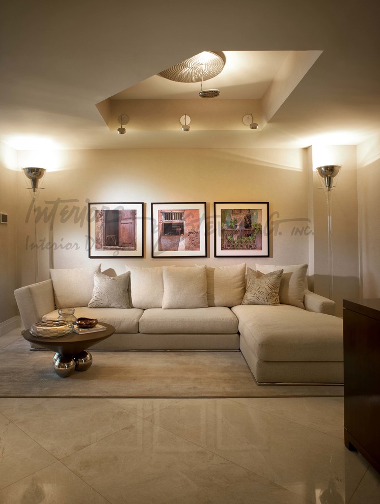 Design ideas for a contemporary family room in Miami.