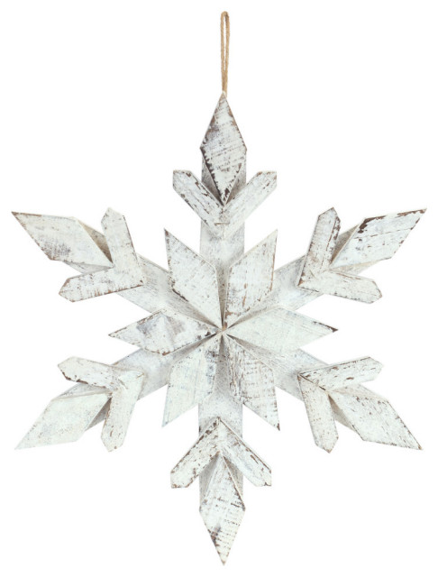 Nordic Snowflake Character Tree Ornament with Pine Bow Accent (Set of 6) main image 0