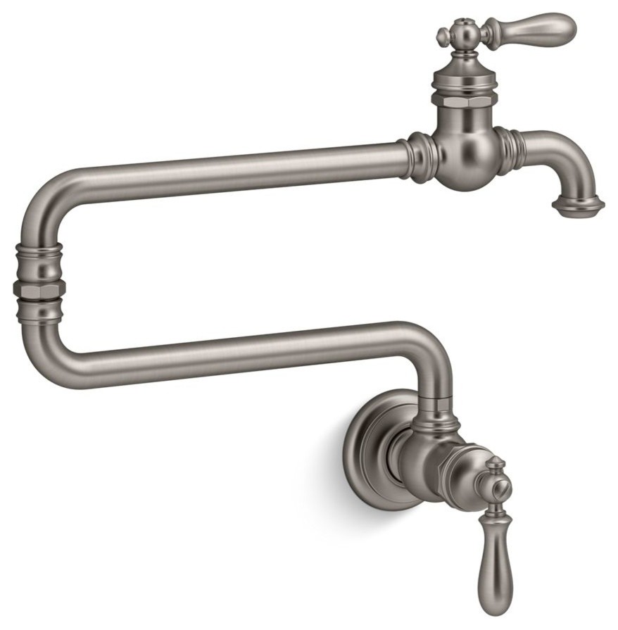 Kohler Artifacts SingleHole WallMount Pot Filler Kitchen Sink Faucet