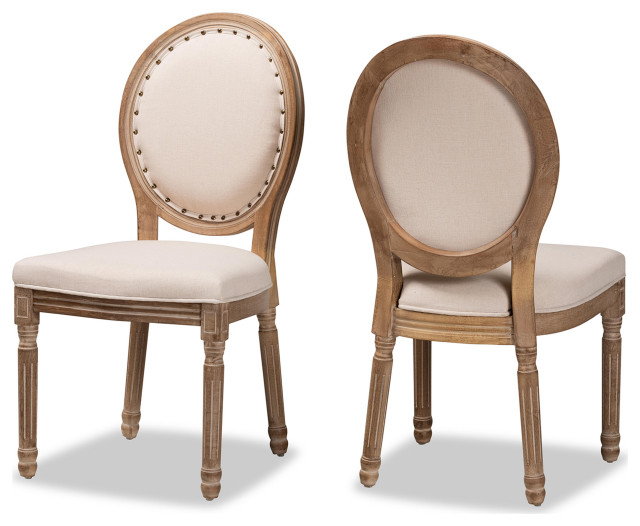Alba French Inspired Beige Dining Chair, Set of 2 French Country