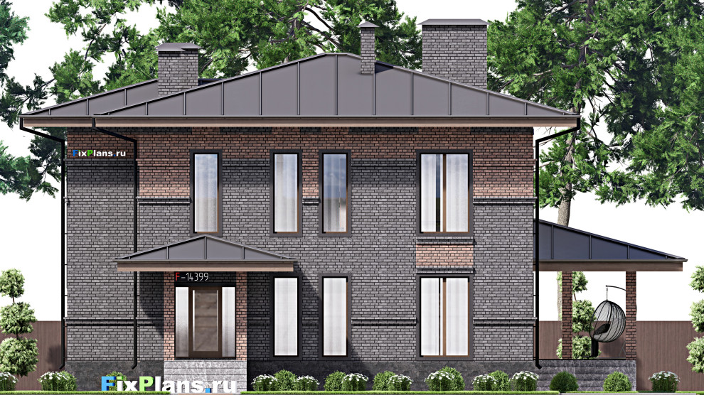 Проект двухэтажного дома 16х17 м S249м2 F-14399