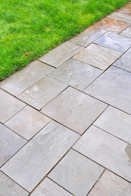 Bluestone Patio Detail Ashlar Pattern Eclectic Garden