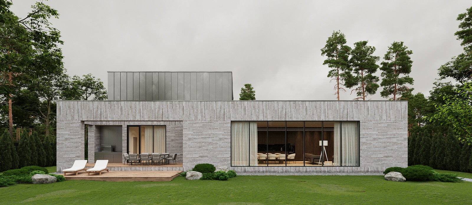 Фасад заднего двора