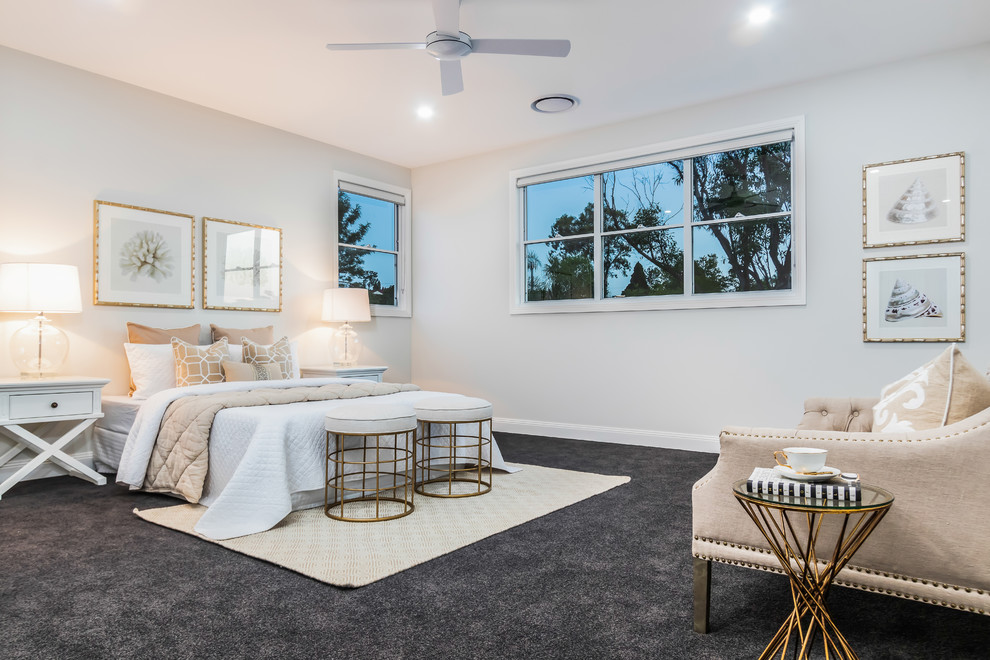 Photo of a beach style bedroom in Brisbane.