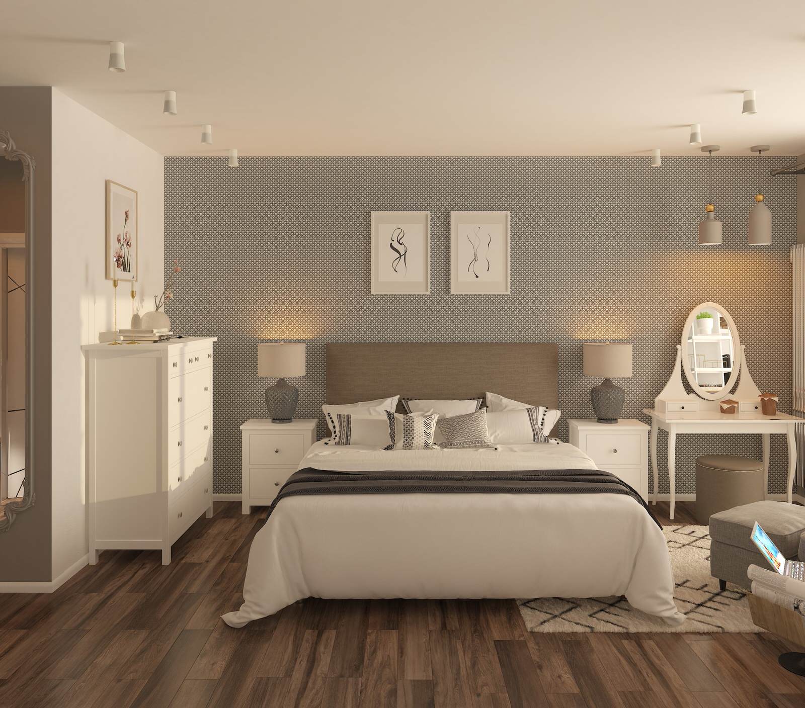 Дизайн проект квартиры для молодой девушки