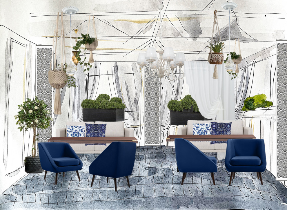 Концепция летнего восточного кафе в МО,Раменское 80 м2