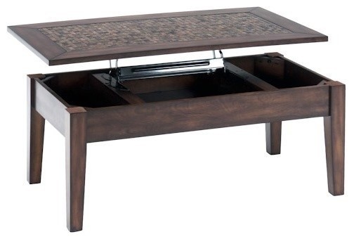 Baroque Brown Lift Top Cocktail Table With Mosaic Tile Inlay Transitional Coffee Tables By Hedgeapple