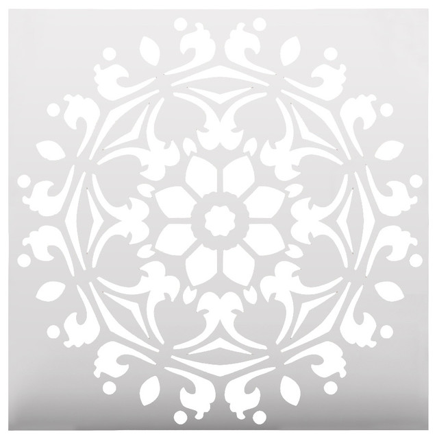 Decorative Symmetrical Mandala Style Stencil - Contemporary - Wall ...