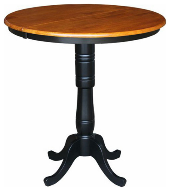 Classic Dining Table, Pedestal Base With Expandable Wooden Top