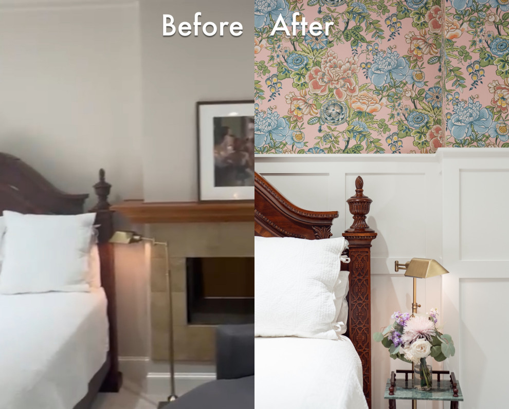 Blue Blossom | Wallpaper + Board & Batten