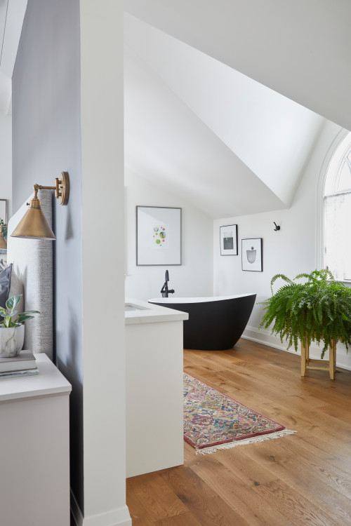 Black Tubs and Sloping Ceilings in Victorian Attic Bathrooms