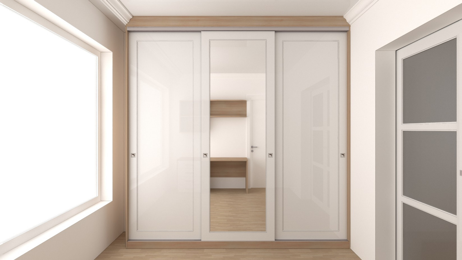 Шкаф-купе спальня Визуализация