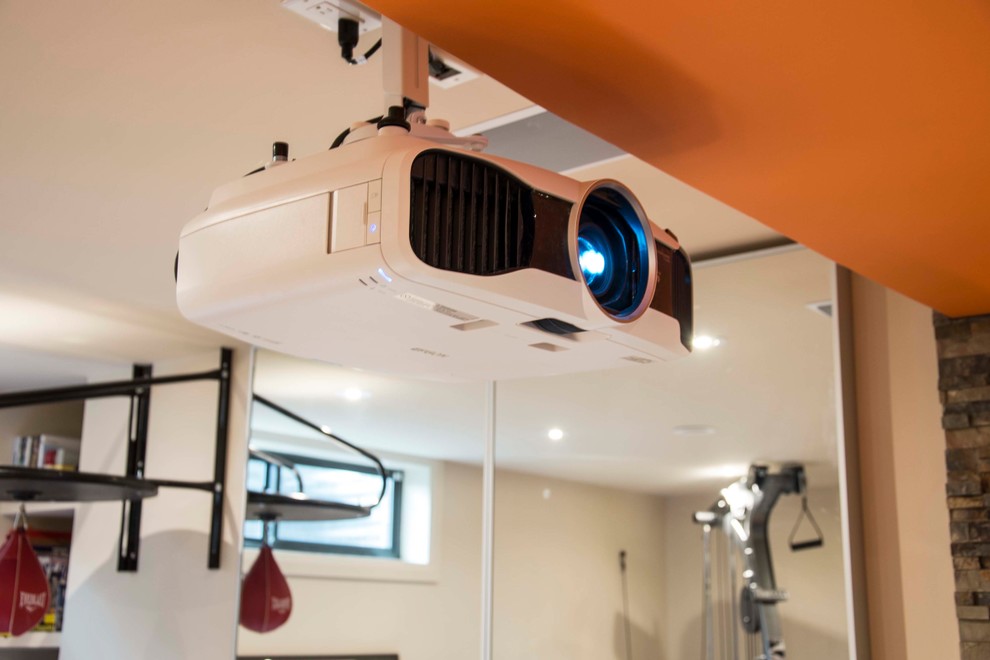 Home theater - modern home theater idea in Ottawa