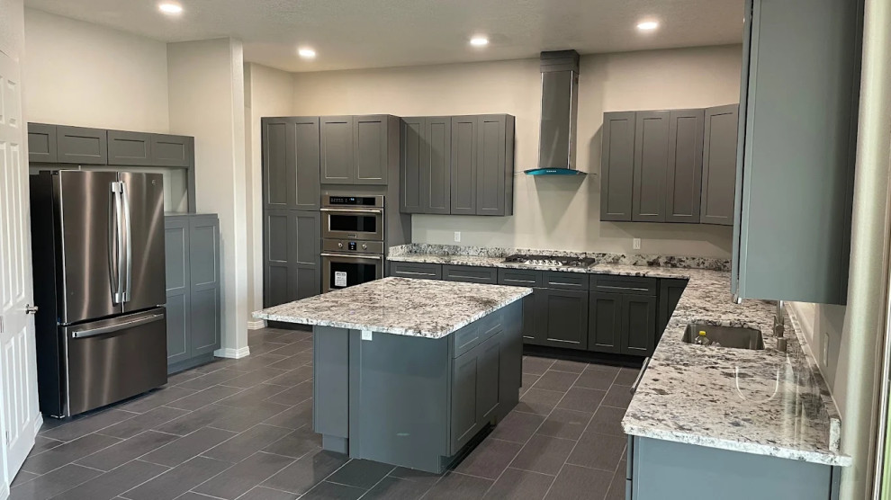 Cool-tone, Contemporary Kitchen