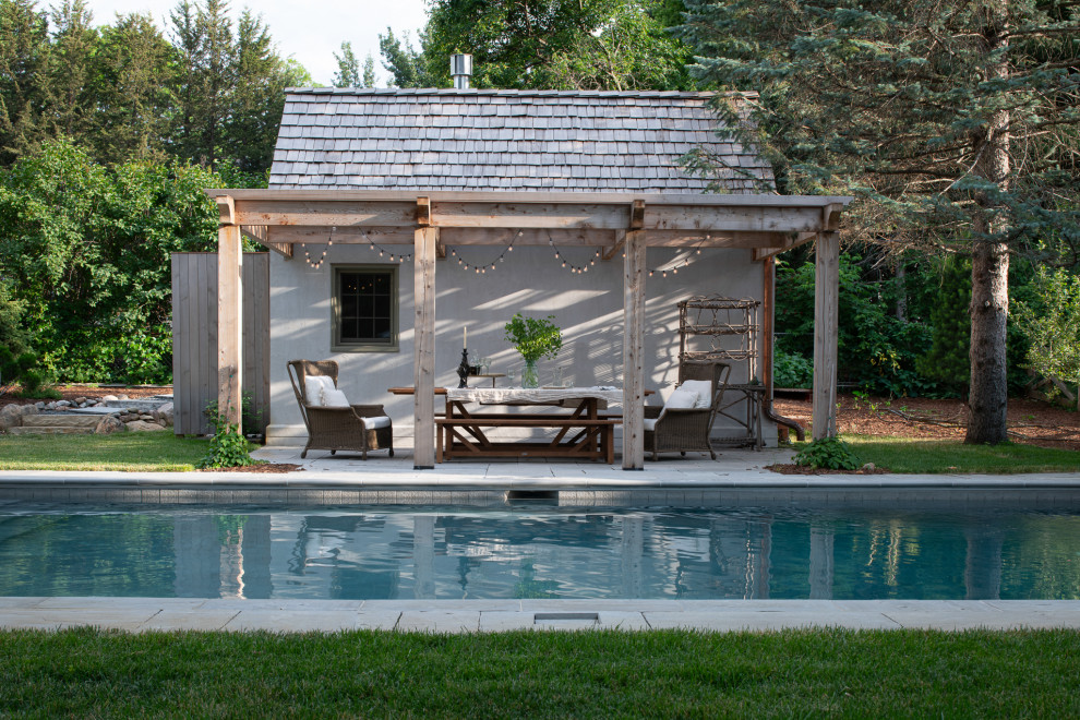 Inspiration for a french country pool remodel in Minneapolis