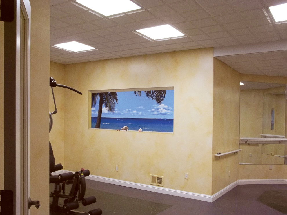 Home gym - tropical home gym idea in Other