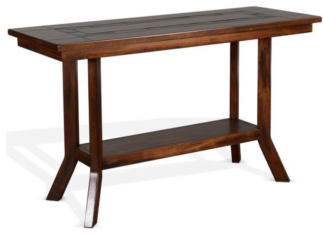 Sunny Designs Santa Fe 48.5" Traditional Wood Sofa Table in Dark Chocolate