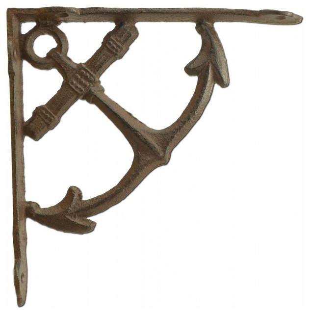 Import Wholesales Nautical Shelf Bracket, Ship Anchor, Rust Brown