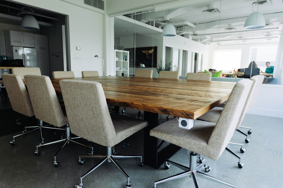 Custom Boardroom Table Rustic Dining Room Vancouver by J&S