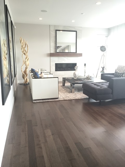 Smoky Grey Hardwood Floor - Living Room - Contemporary - Living Room ...