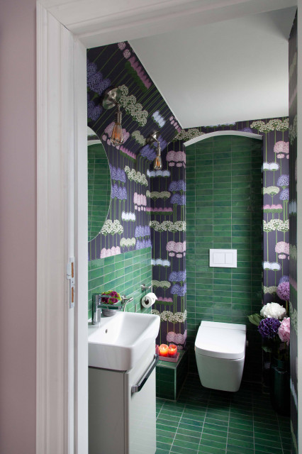 Emerald Plum Ensuite Bathroom trendy-lille-badevaerelse