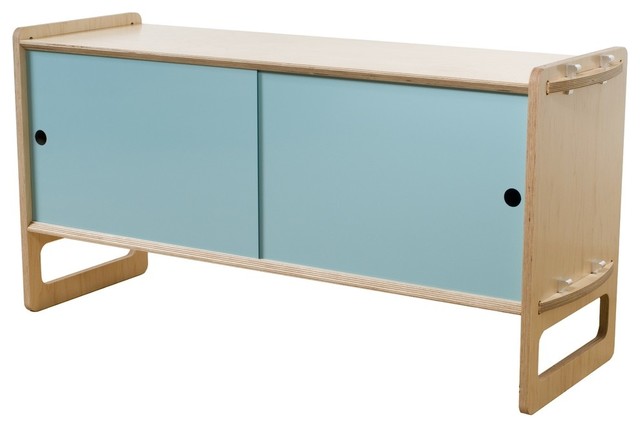 Key Modular Storage, Maple, Medium, Light Blue Doors