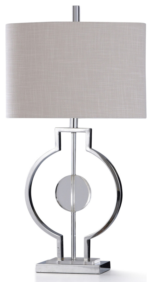StyleCraft Zorzi Chrome And Clear Crystal Table Lamp L319521DS