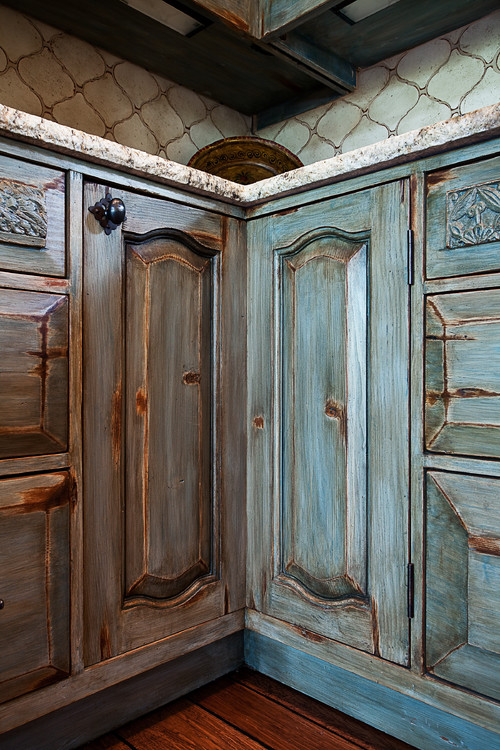 Distressed cabinet doors