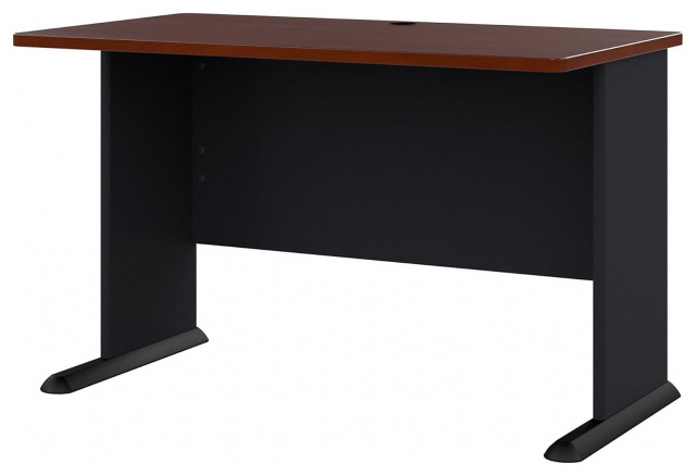 Modern Desk, Rectangular Top With Unique Wire Management System, Hansen Cherry