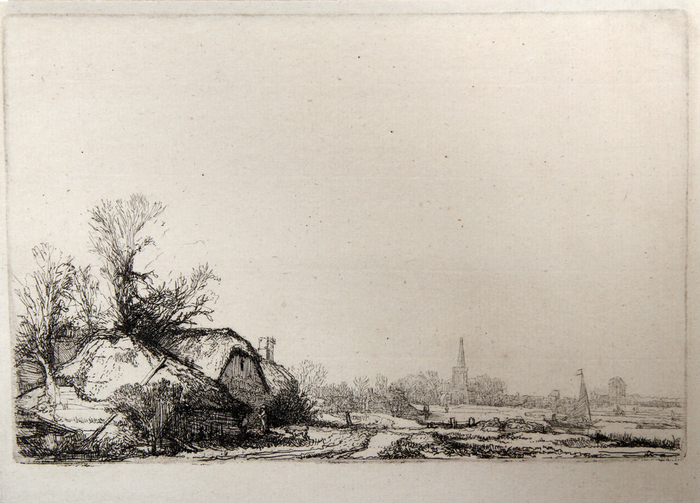 Rembrandt van Rijn "Les Chaumieres Pres du Canal, B228" Heliogravure