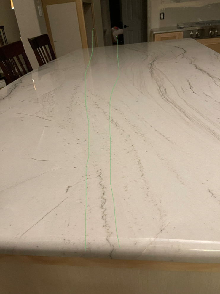 Hairline Crack in Newly Installed Quartzite
